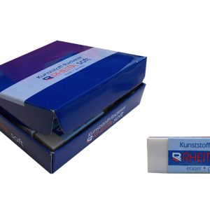 Rheita Radierer aus weißem Kunststoff, lose in Displaybox