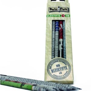 Rheita Bleistifte, HB,der Schaft ist hergestellt aus alten Zeitungen statt Holz, 6 Stück in Pappschachtel