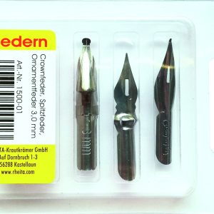 Rheita Federnset 3mm, Crown- Spitz- Ornamentfeder,3 Stück in Klarsichtbox