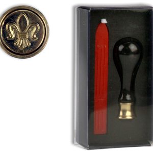 Rheita Siegelstempel-Set bestehend aus Petschaft und Wachsstift,schwarz/rot,in Geschenkbox