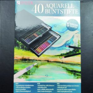 Rheita 40 Aquarell-Buntstifte in Schubladen-Box inklusive 2 Pinselstifte