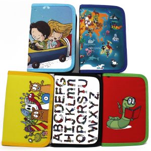 Rheita Schüleretui Basis, 50-teilig, 5 verschiedene Motive sortiert,  abwaschbares Material