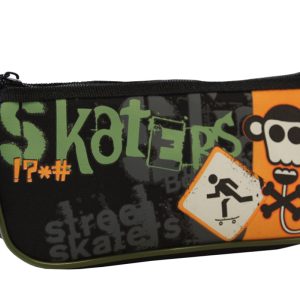 Rheita Schlamperrolle oval, schwarz, Motiv "Skaters", abwaschbares Material