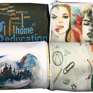 Rheita Schlamperrolle rund Ø 8 cm, 4 verschiedene Motive sortiert, abwaschbare Material