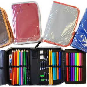 Rheita Schüleretui, 50-teilig, farblich sortiert, abwaschbares Material