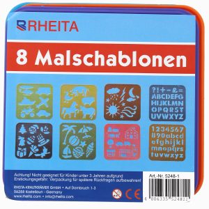 Rheita Malschablonen-Set, 8 verschiedene Themen und Farben pro Pack, ideal für Kinder zum Lernen