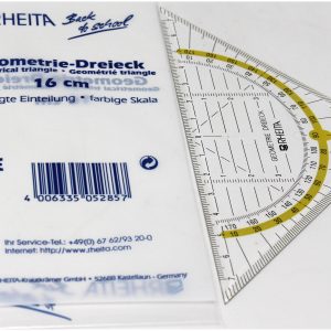 Rheita Geodreieck aus Kunststoff, transparent, 16 cm