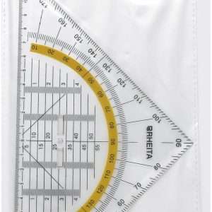 Rheita Geodreieck aus Kunststoff mit Griff, transparent, 25 cm