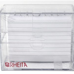 Rheita Karteikasten DIN A7,mit Register A-Z und 100 Karteikarten, Füllmenge 200 Karten