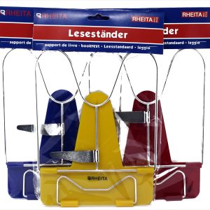 Rheita Leseständer aus Kunststoff mit Metallbügel,verschiedene Farben sortiert, Polybeutel