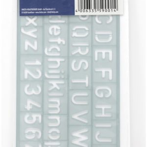 Rheita Schriftschablone, transparent, 10 mm Schrifthöhe, A-Z und 0-9