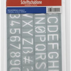 Rheita Schriftschablone, transparent, 20 mm Schrifthöhe, A-Z, 0-9