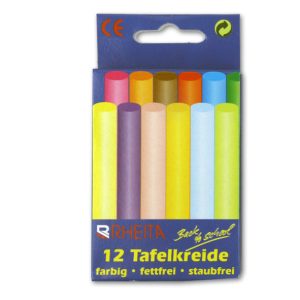 Rheita Wandtafelkreiden rund, farbig, 12 Stück im Pappetui