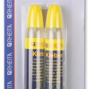 Rheita Alleskleber, lösungsmittelfrei, ungiftig, Stift mit 2 Spitzen, 2er Blisterkarte