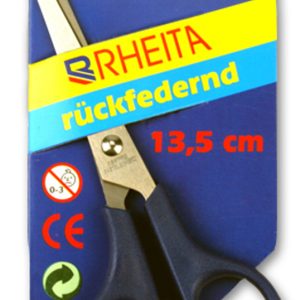 Rheita Kinderbastelschere, farbigem Griff, 13.5 cm, runde Ausführung, Griff rückfedernd