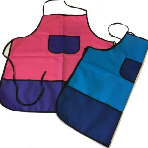 Rheita Bastelschürze für Kinder aus 100% Baumwolle PVC überzogen, 2 verschiedene Farben, 48 x 61 cm