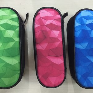 Rheita Faulenzeretui oval mit Polygon-Druck, farblich sortiert, abwaschbares Material